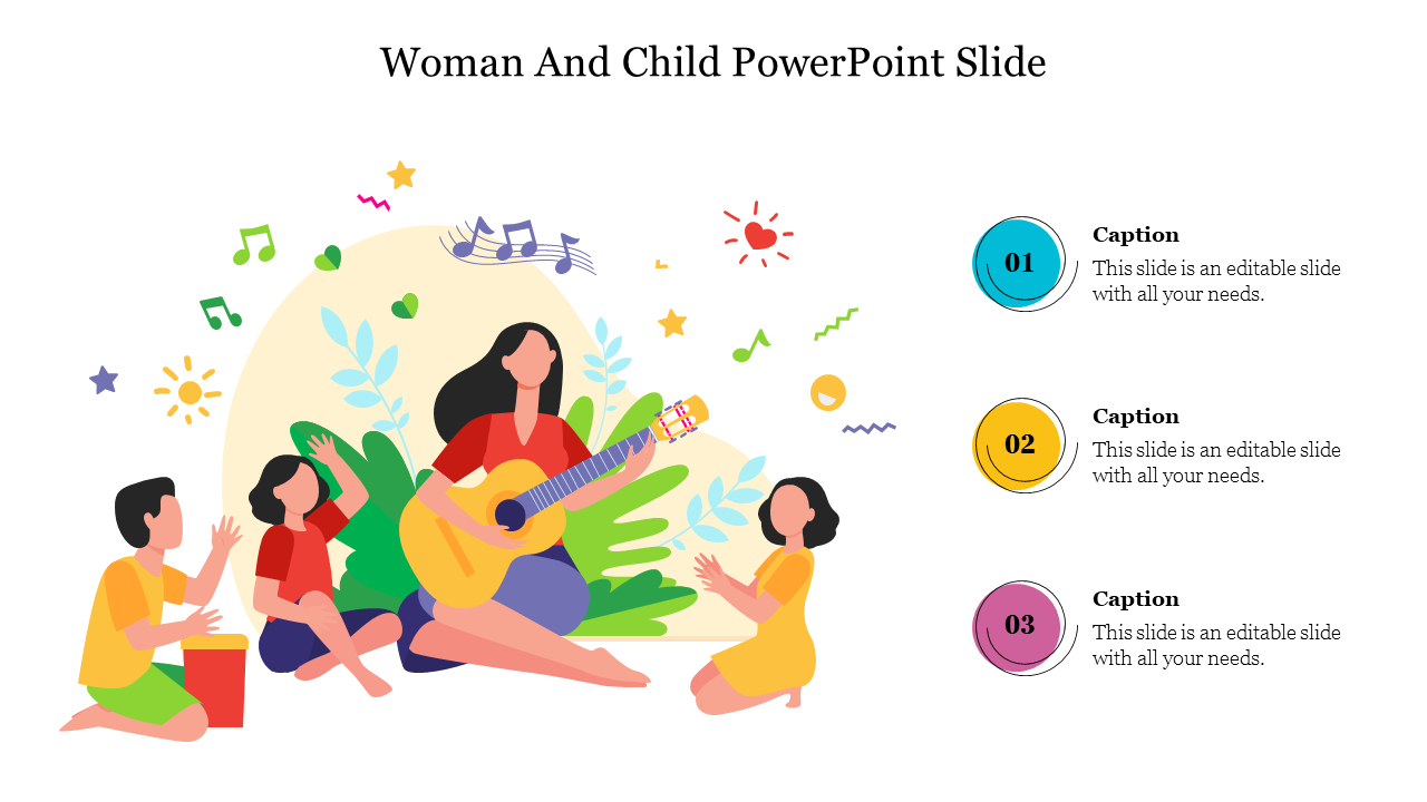 Woman And Child PowerPoint Slide